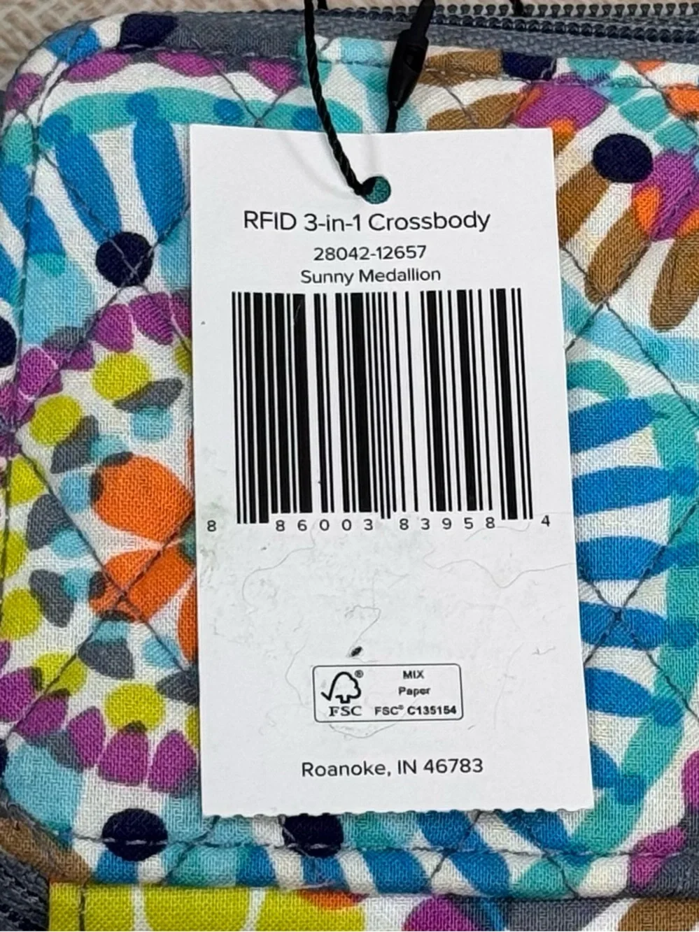 Vera Bradley RFID 3-in-1 Crossbody, Wristlet, Sunny Medallion NWT